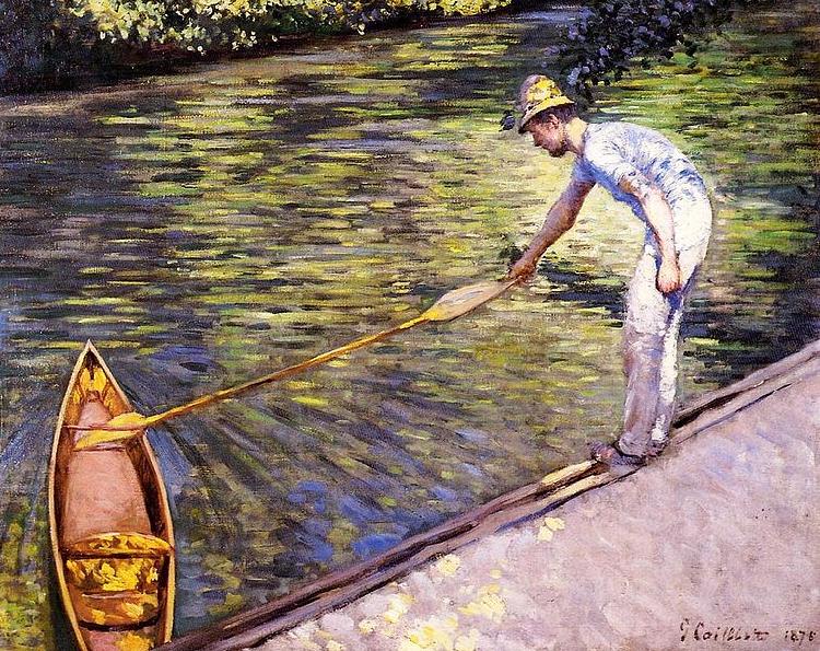 Gustave Caillebotte Boater Pulling on His Perissoire France oil painting art